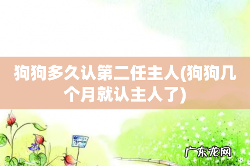 狗狗几个月就认主人了 狗狗多久认第二任主人