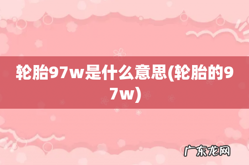 轮胎的97w 轮胎97w是什么意思