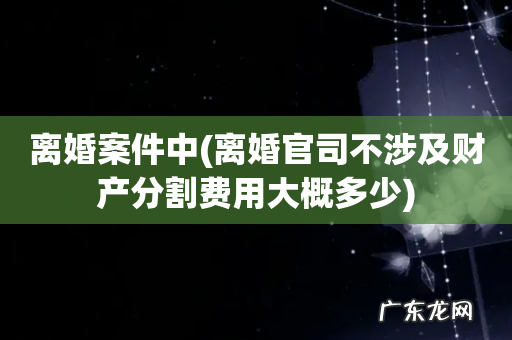 离婚官司不涉及财产分割费用大概多少 离婚案件中