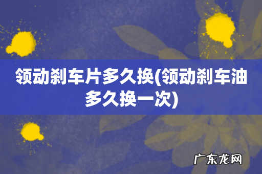 领动刹车油多久换一次 领动刹车片多久换