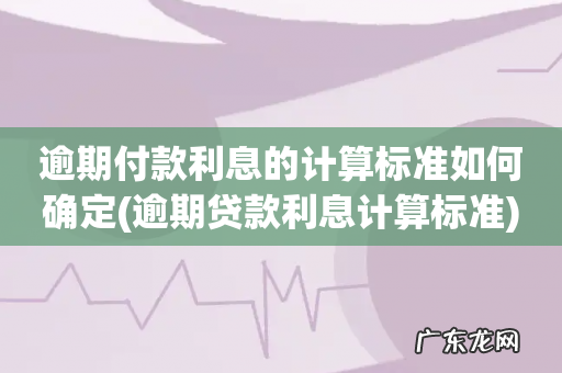 逾期贷款利息计算标准 逾期付款利息的计算标准如何确定
