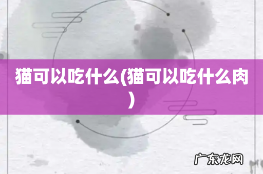 猫可以吃什么肉 猫可以吃什么