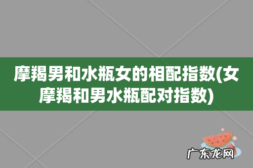 女摩羯和男水瓶配对指数 摩羯男和水瓶女的相配指数