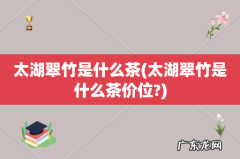 太湖翠竹是什么茶价位? 太湖翠竹是什么茶