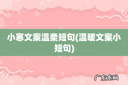 温暖文案小短句 小寒文案温柔短句