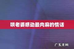 哄老婆感动最肉麻的情话