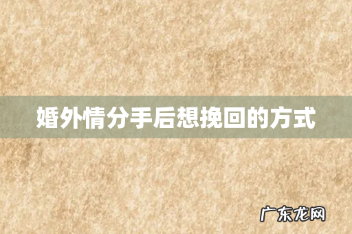 婚外情分手后想挽回的方式