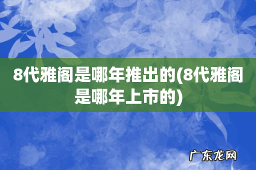 8代雅阁是哪年上市的 8代雅阁是哪年推出的