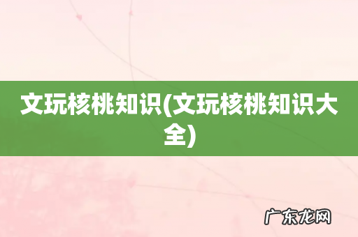 文玩核桃知识大全 文玩核桃知识