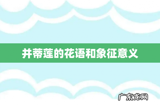 并蒂莲的花语和象征意义