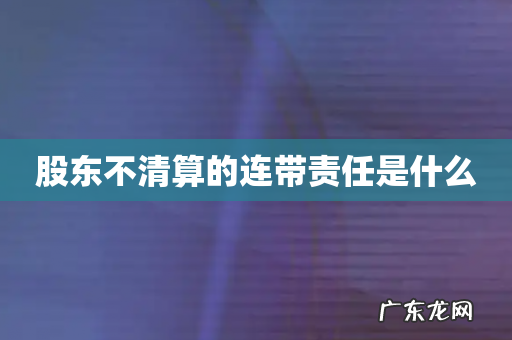 股东不清算的连带责任是什么