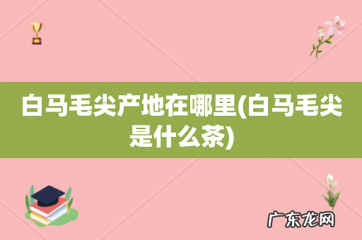 白马毛尖是什么茶 白马毛尖产地在哪里