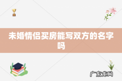 未婚情侣买房能写双方的名字吗