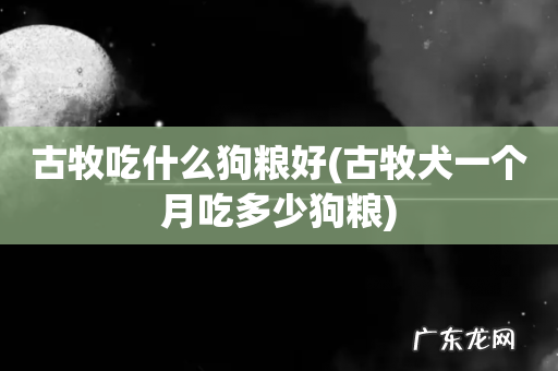 古牧犬一个月吃多少狗粮 古牧吃什么狗粮好