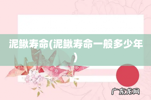 泥鳅寿命一般多少年 泥鳅寿命