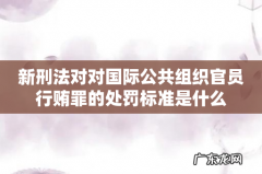 新刑法对对国际公共组织官员行贿罪的处罚标准是什么