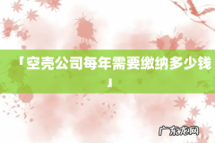 「空壳公司每年需要缴纳多少钱」