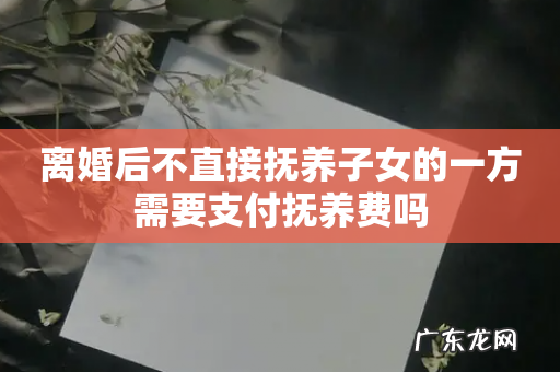 离婚后不直接抚养子女的一方需要支付抚养费吗