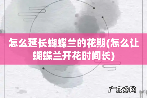 怎么让蝴蝶兰开花时间长 怎么延长蝴蝶兰的花期