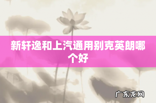 新轩逸和上汽通用别克英朗哪个好