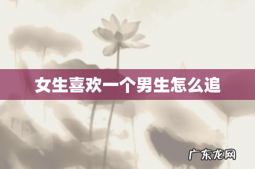 女生喜欢一个男生怎么追