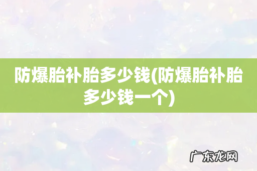 防爆胎补胎多少钱一个 防爆胎补胎多少钱