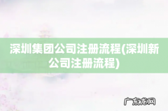 深圳新公司注册流程 深圳集团公司注册流程