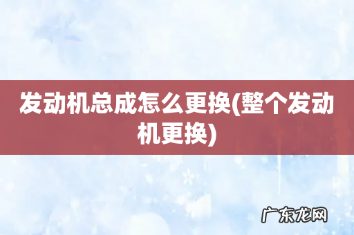 整个发动机更换 发动机总成怎么更换