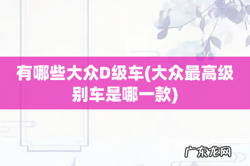 大众最高级别车是哪一款 有哪些大众D级车