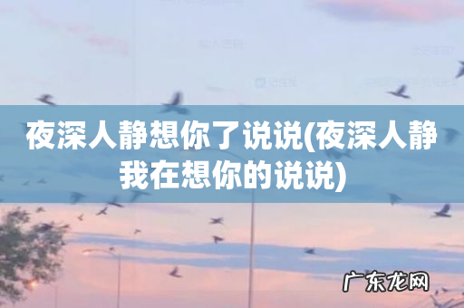 夜深人静我在想你的说说 夜深人静想你了说说
