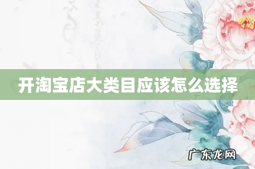 开淘宝店大类目应该怎么选择