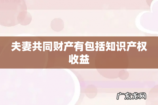 夫妻共同财产有包括知识产权收益