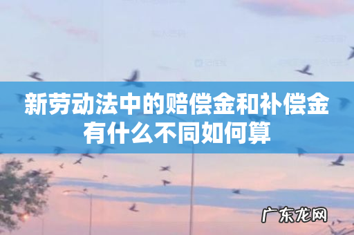 新劳动法中的赔偿金和补偿金有什么不同如何算