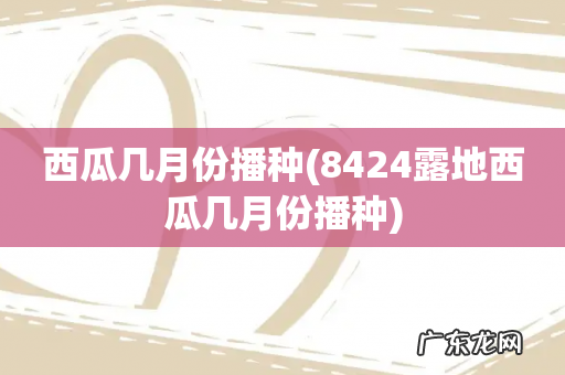 8424露地西瓜几月份播种 西瓜几月份播种