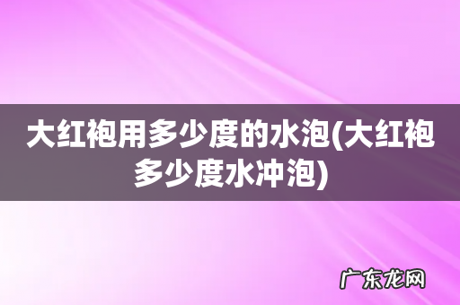 大红袍多少度水冲泡 大红袍用多少度的水泡