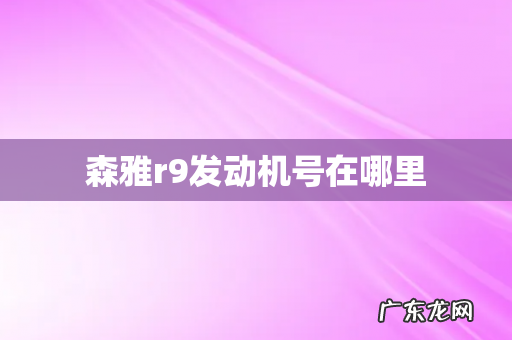 森雅r9发动机号在哪里