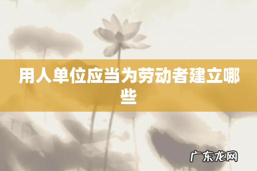 用人单位应当为劳动者建立哪些