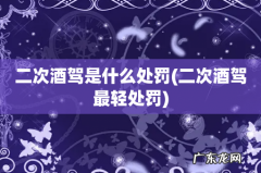 二次酒驾最轻处罚 二次酒驾是什么处罚