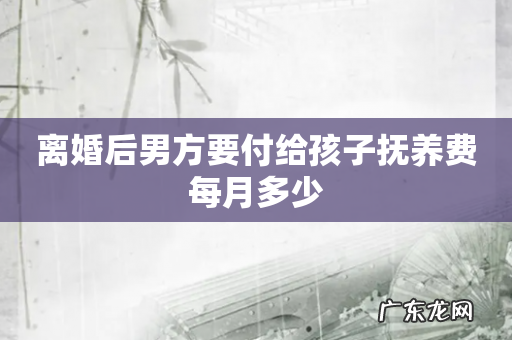 离婚后男方要付给孩子抚养费每月多少
