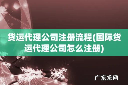 国际货运代理公司怎么注册 货运代理公司注册流程