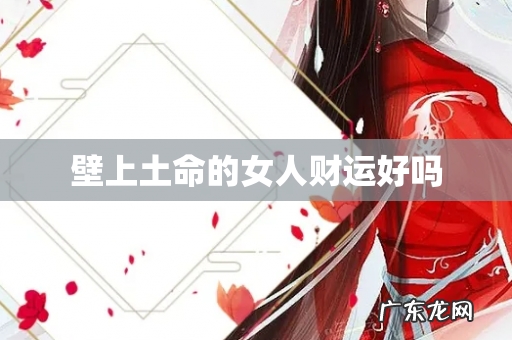 壁上土命的女人财运好吗