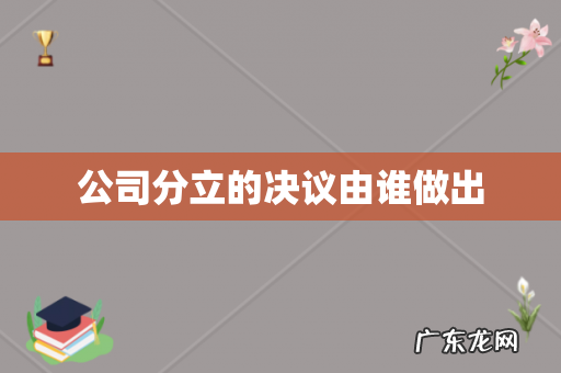 公司分立的决议由谁做出