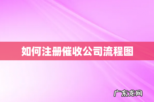 如何注册催收公司流程图
