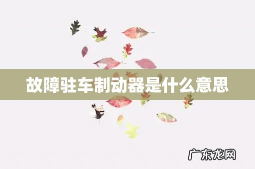 故障驻车制动器是什么意思