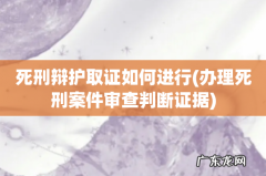 办理死刑案件审查判断证据 死刑辩护取证如何进行