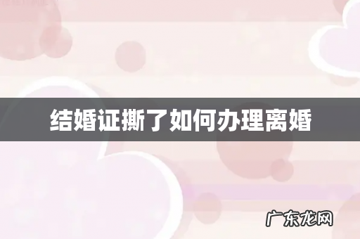 结婚证撕了如何办理离婚