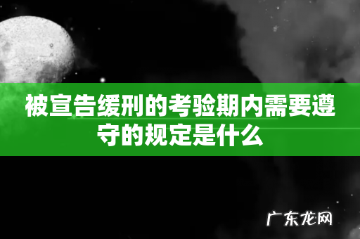 被宣告缓刑的考验期内需要遵守的规定是什么
