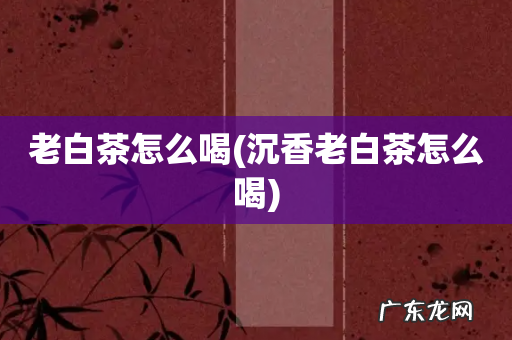 沉香老白茶怎么喝 老白茶怎么喝