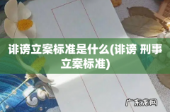 诽谤 刑事立案标准 诽谤立案标准是什么