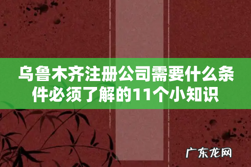 乌鲁木齐注册公司需要什么条件必须了解的11个小知识
